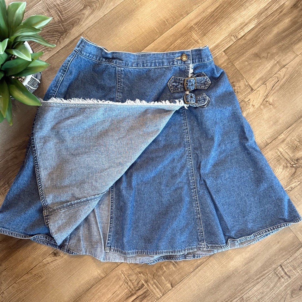 Vintage Lizwear wrap denim jean skirt size 14 - Picture 6 of 8